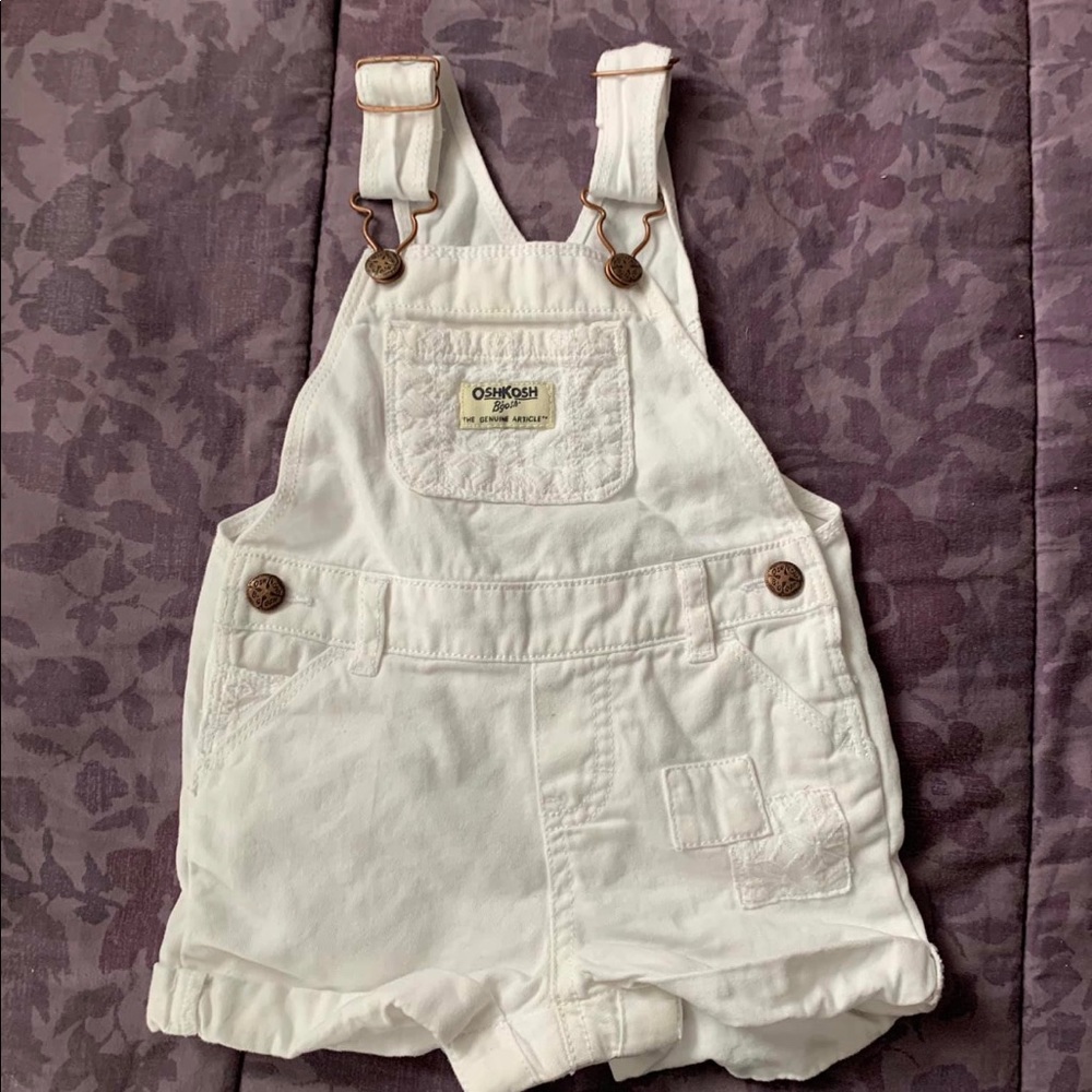 Girl White Overalls